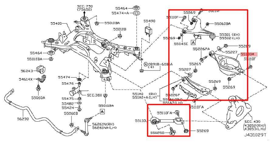 14-17 Infiniti QX50 AWD Rear Suspension RH Side Lower and Upper Control Arm Set - Alshned Auto Parts