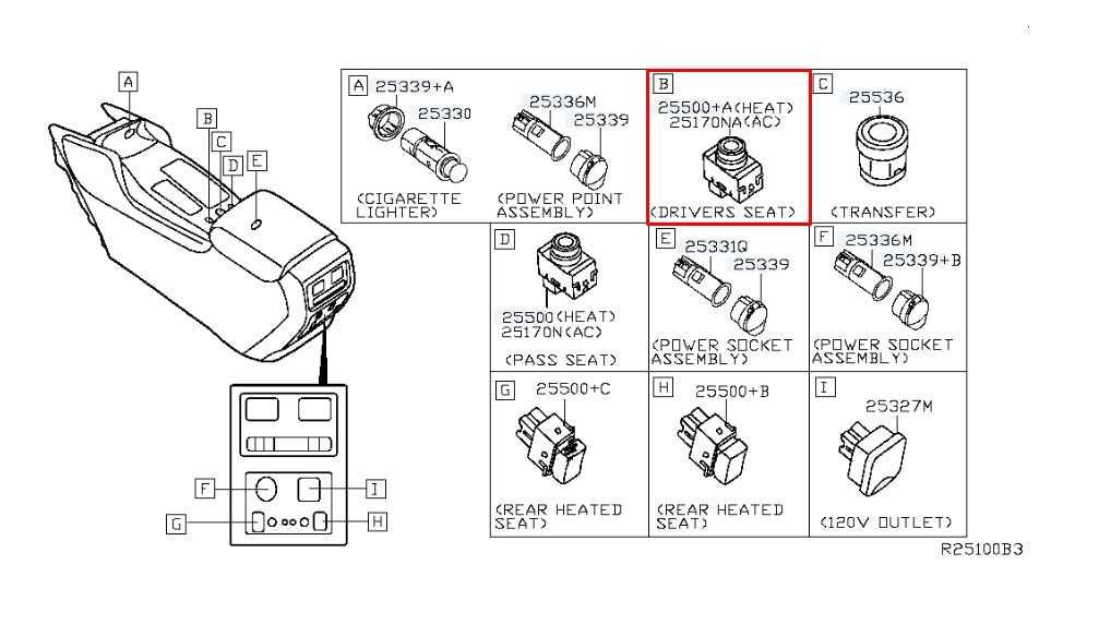 14-20 Infiniti QX60 Center Console Left Side Seat Heat Control Switch 255001MA1C - Alshned Auto Parts