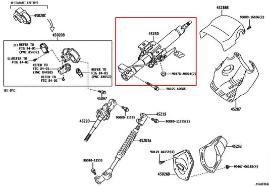 2015-23 Toyota Tacoma Limited 3.5L 4WD Steering Column Assembly 45250-04240 OEM - Alshned Auto Parts