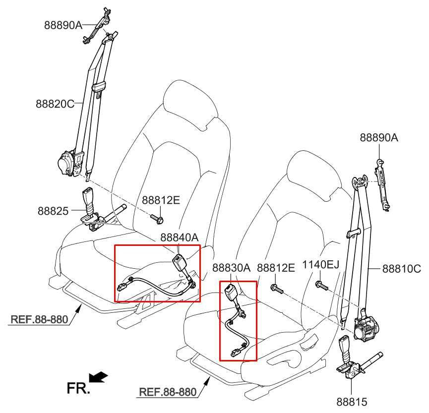 16-22 Kia Sportage Nightfall 2.4L Front Right and Left Side Seat Belt Buckle Set1