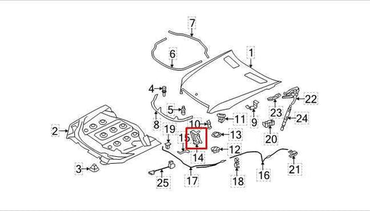 2007-2013 Mercedes-Benz S550 Hood Safety Catch Lock Latch 221-880-04-64 OEM - Alshned Auto Parts