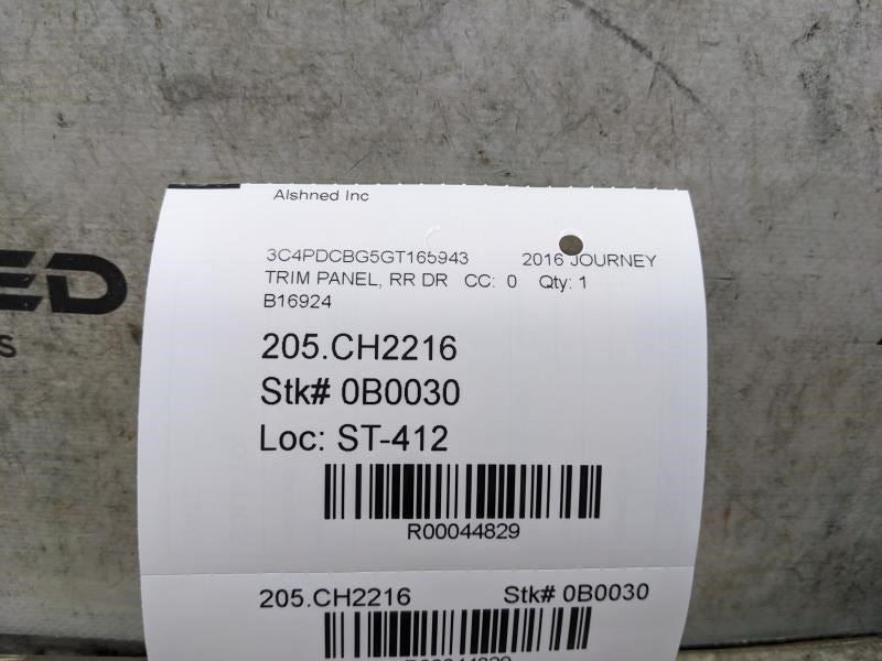 2011-2020 Dodge Journey SXT Rear Right Side Door Trim Panel 1QF221X9AG OEM12