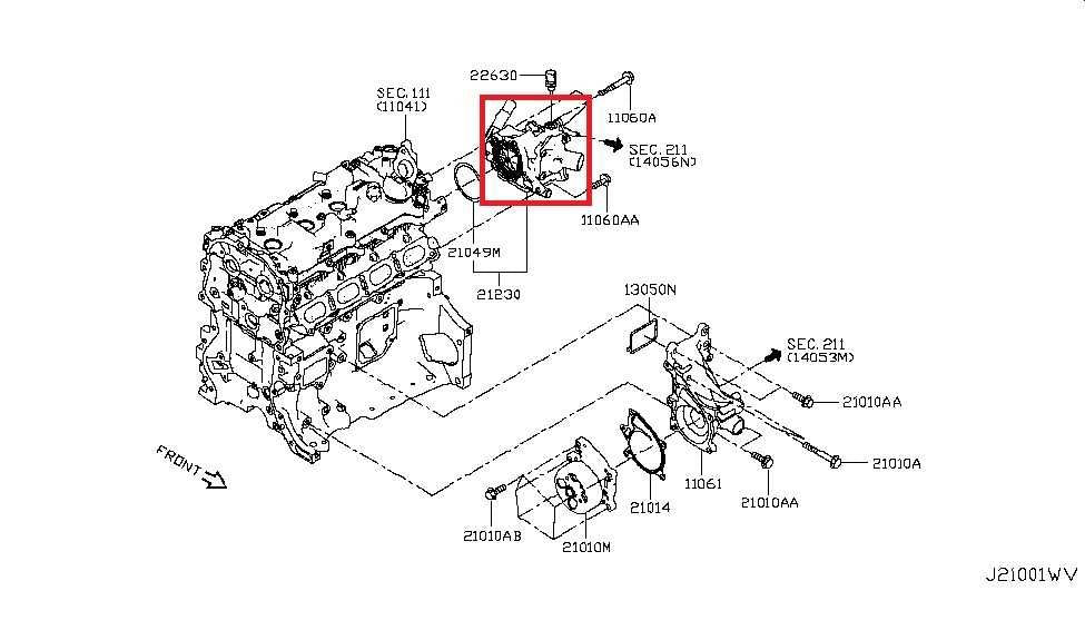 2019-2025 Infiniti QX50 Essential 2.0L Engine Thermostat Housing 11061-5NA0A OEM - Alshned Auto Parts