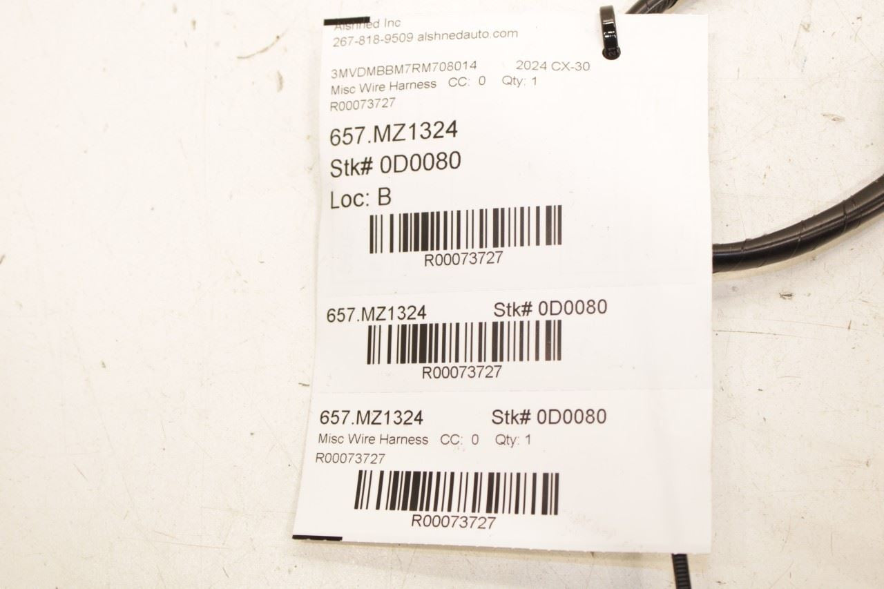 2024-2025 Mazda CX-30 2.5 S Rear Right Passenger Door Wire Harness DNBH-67-210 - Alshned Auto Parts