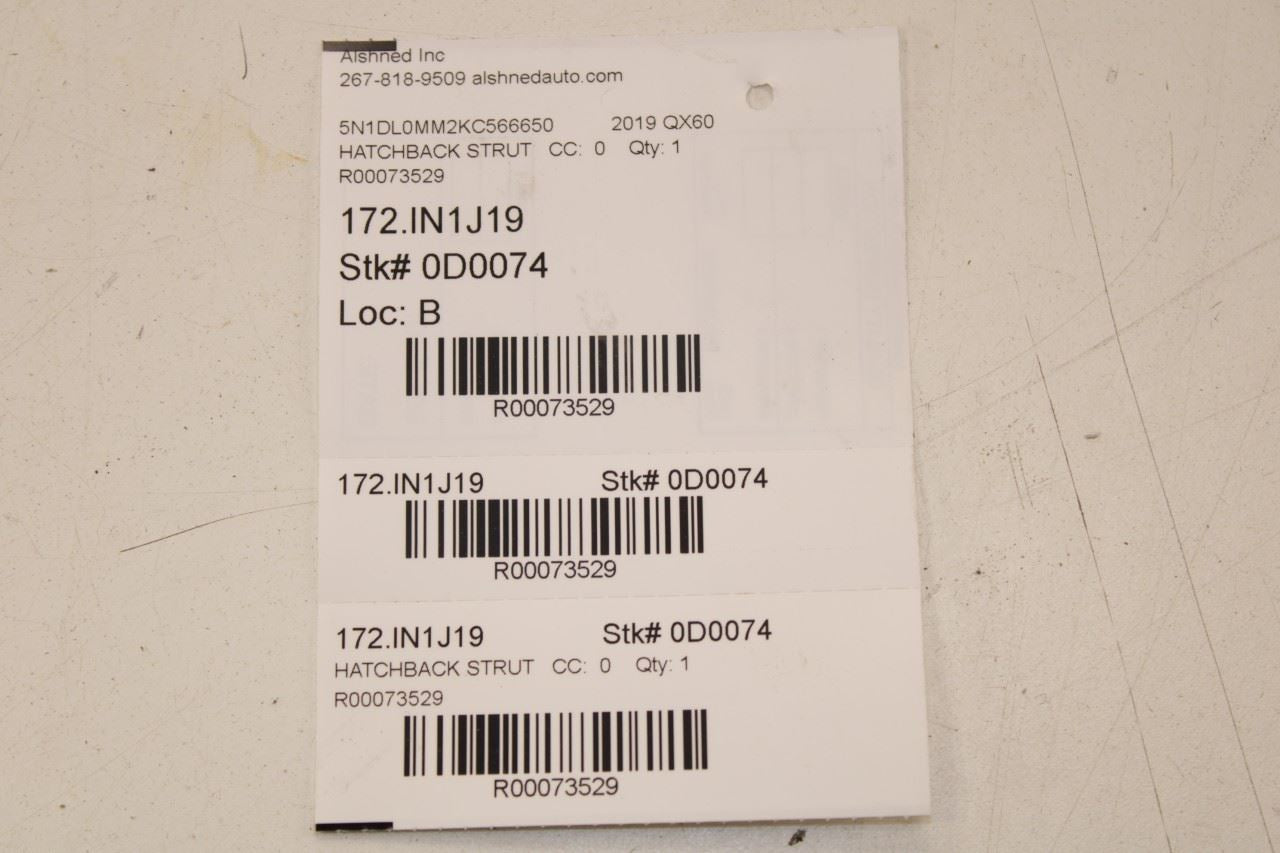 16-20 Infiniti QX60 Pure Rear RH and LH Liftgate Cylinder Strut Set 90560-9NJ0A - Alshned Auto Parts