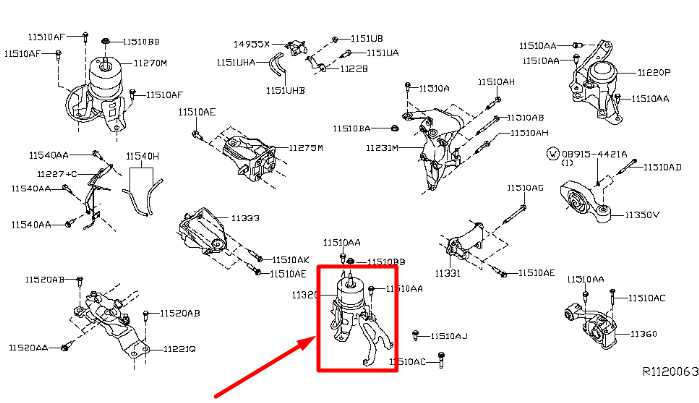 2013-2020 Nissan Pathfinder SV 3.5L 4WD Rear Engine Mount Insulator 11320-3JA0B - Alshned Auto Parts