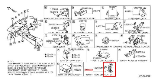 15-19 Infiniti Q50 Luxe Key Keyless Remote Entry Fob Transmitter 285E3-4HB0C OEM - Alshned Auto Parts