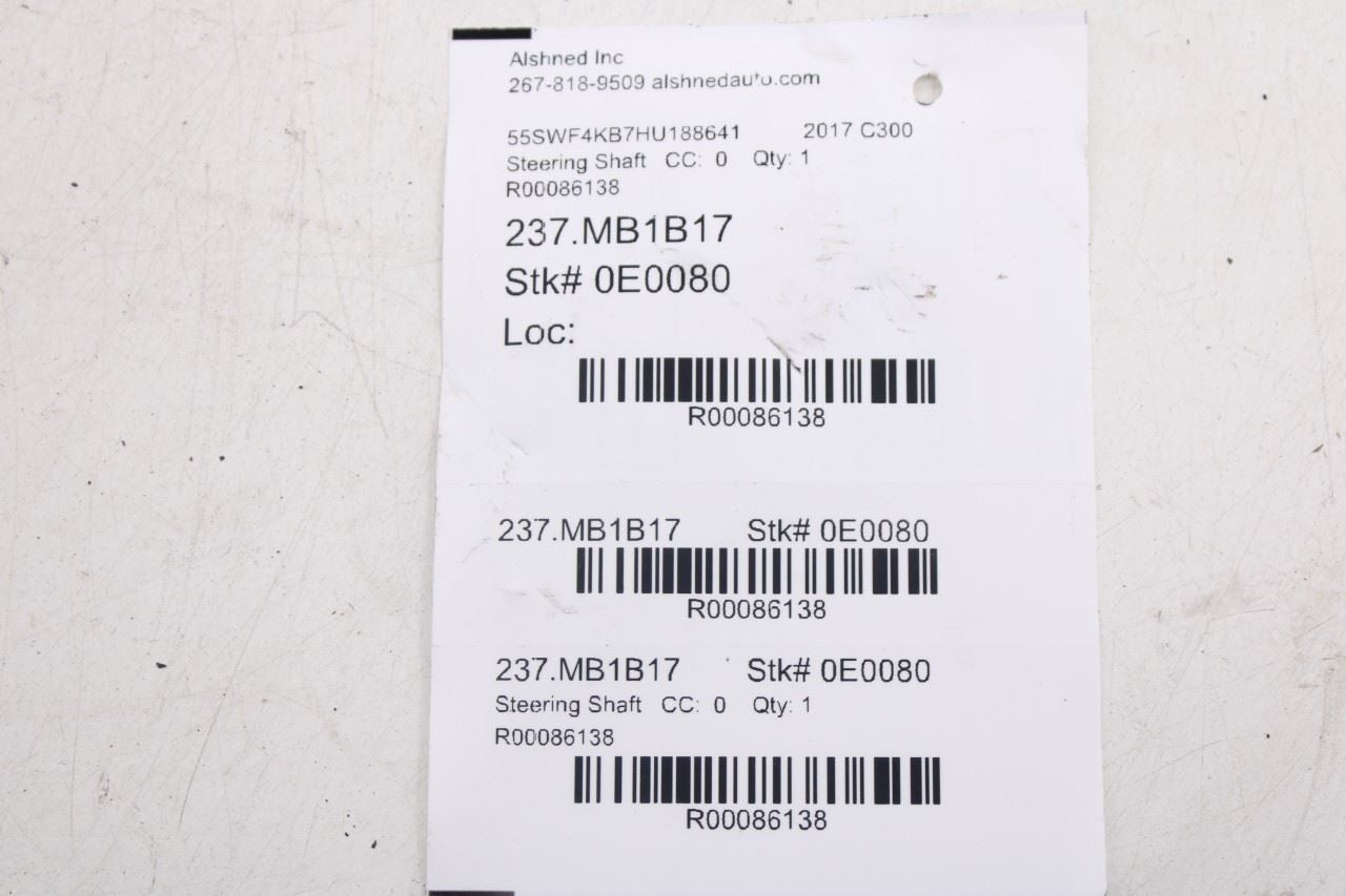 2015-2023 Mercedes-Benz C300 4Matic 2.0L AWD Steering Column Intermediate Shaft - Alshned Auto Parts