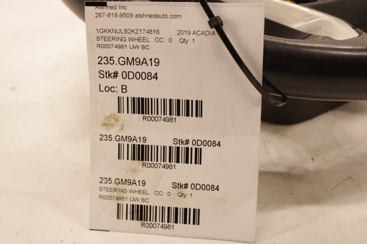 2017-2020 GMC Acadia SLT-1 3.6L AWD Steering Wheel Leather w/ Control Buttons - Alshned Auto Parts