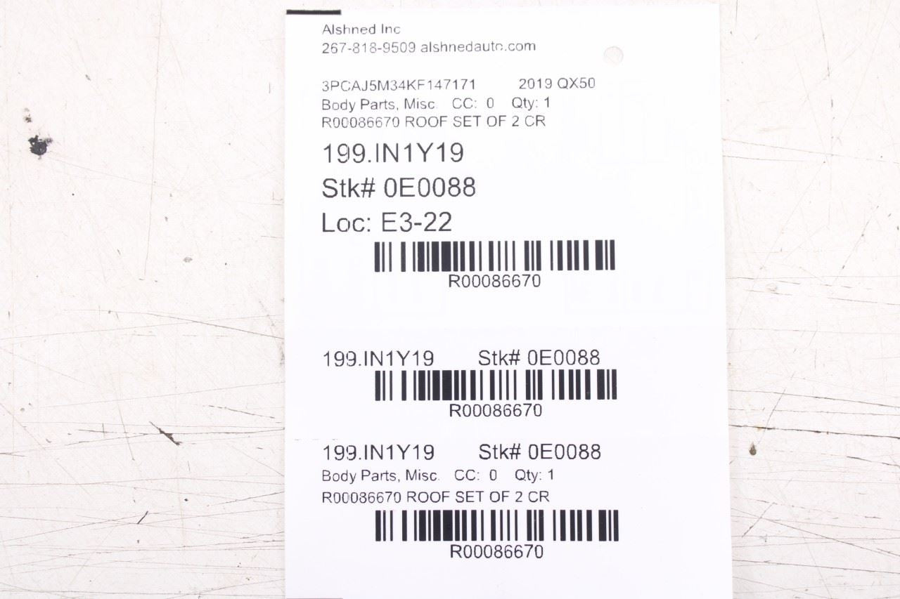 2019-25 Infiniti QX50 Essential Right and Left Sunroof Outer Trim Set of 2 *ReaD13