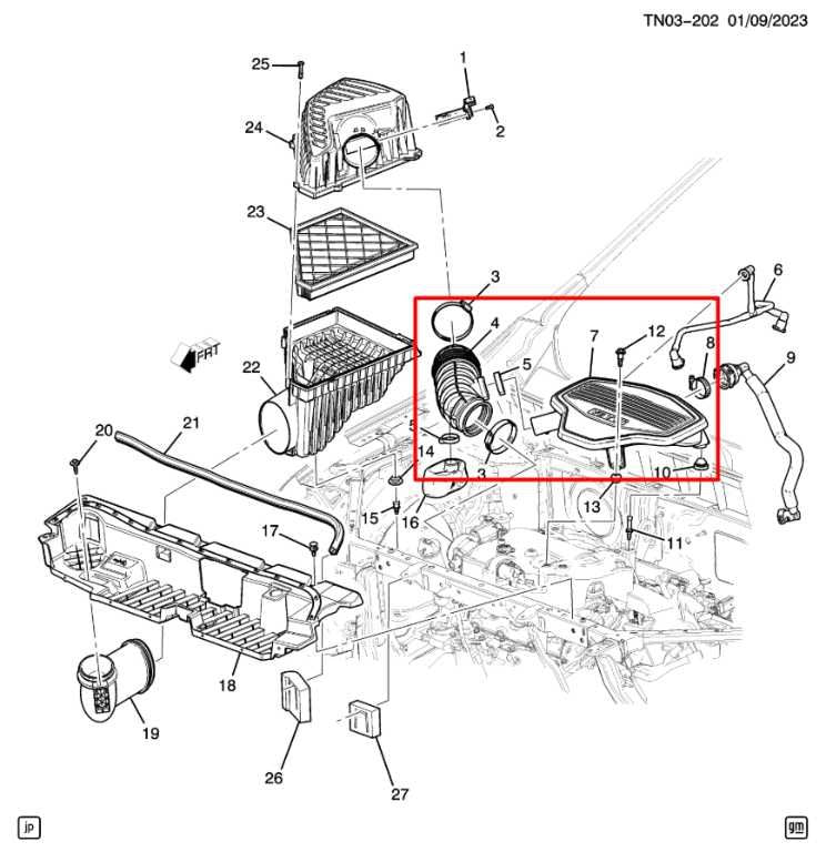 2017-2023 GMC Acadia SLT-1 3.6L AWD Air Intake Cleaner Outlet Duct Tube Assembly - Alshned Auto Parts