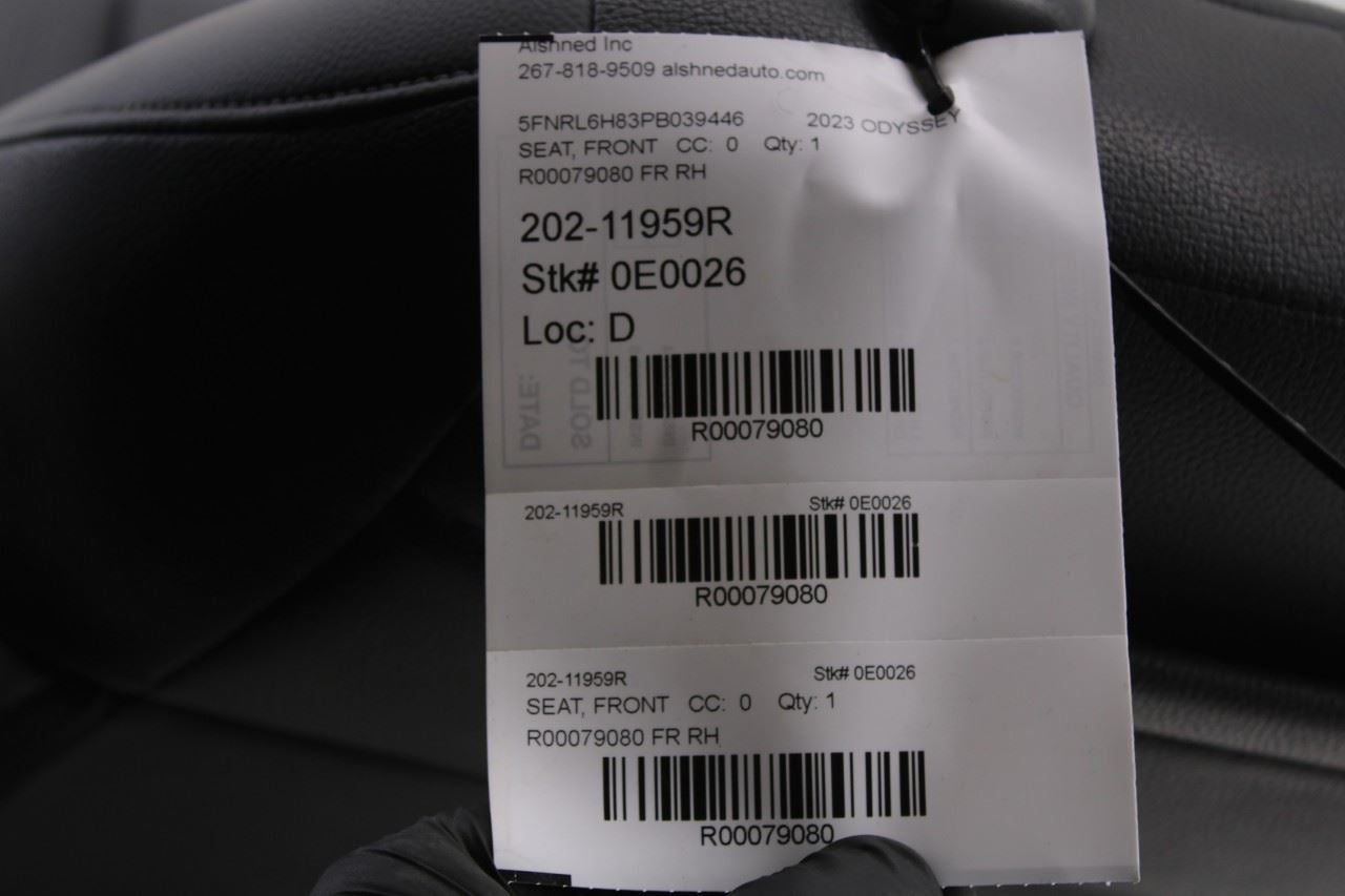 2021-24 Honda Odyssey Touring 3.5L FWD Front Passenger Right Side Seat Complete - Alshned Auto Parts