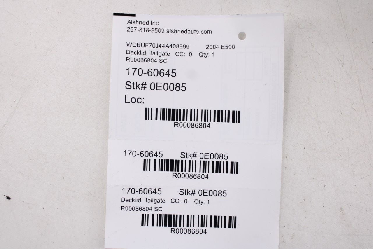2003-06 Mercedes-Benz E500 Rear Trunk Deck Lid Shell Panel Assy 211750037528 OEM18