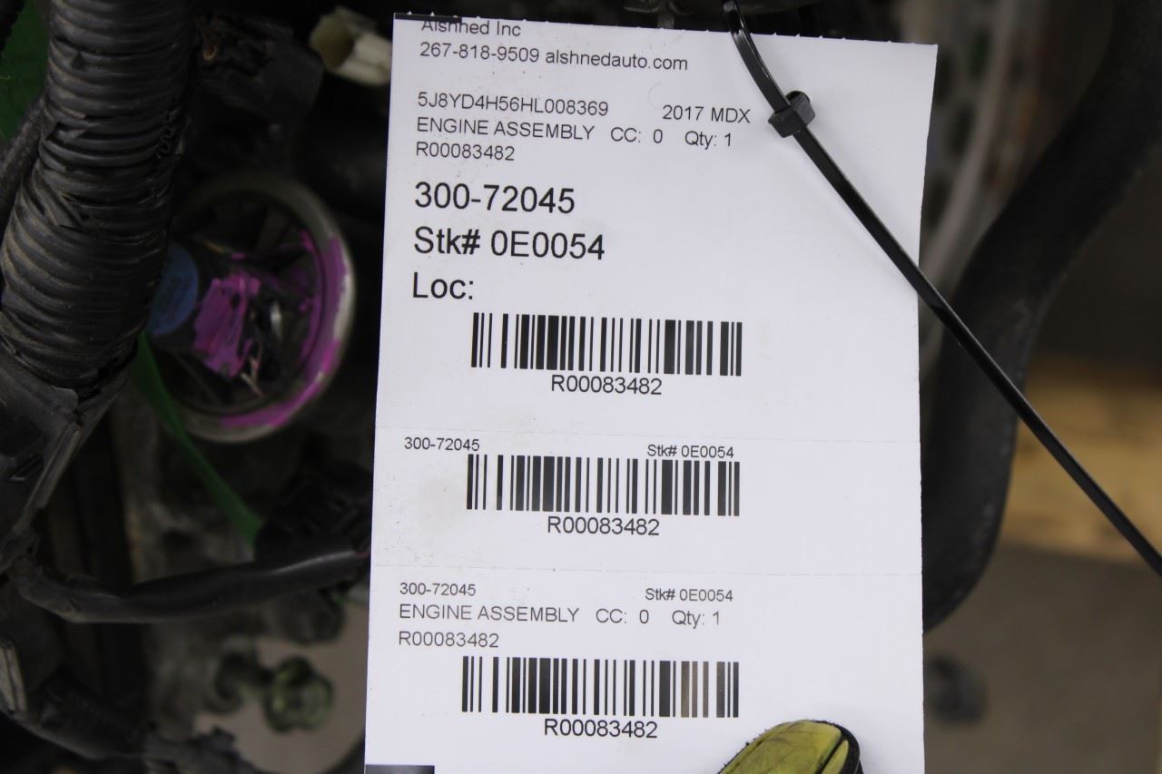 16-18 Acura MDX w/Technology Pkg 3.5L Gas Engine Motor VIN 3 or 4 6th digit 137K11