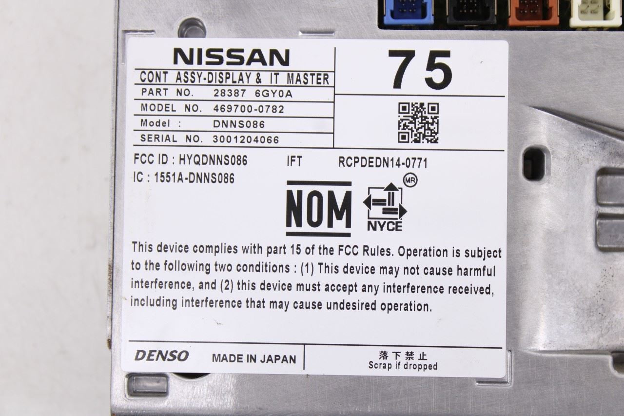 2017-2020 Infiniti QX60 Information Navigation 8.0 Display Screen 28387-6GY0A11
