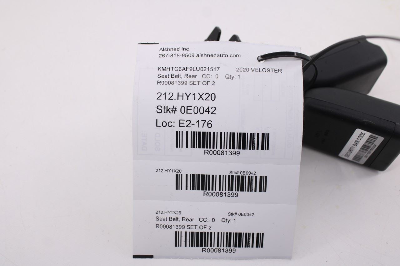 2019-21 Hyundai Veloster 2.0L Rear Right Left Side 2nd Row Seat Belt Buckle Set11
