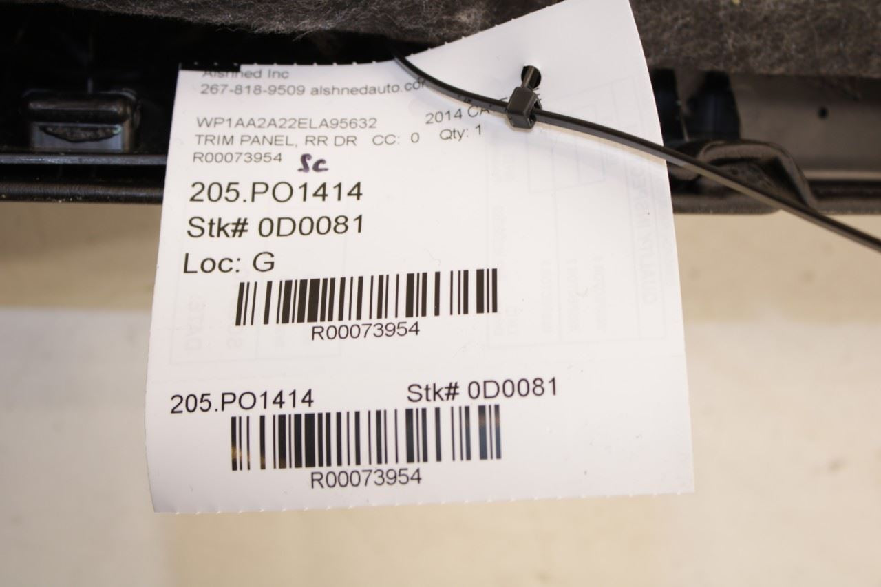 2011-2018 Porsche Cayenne Platinum Rear Left Door Trim Panel 958-555-301-24-A11 - Alshned Auto Parts