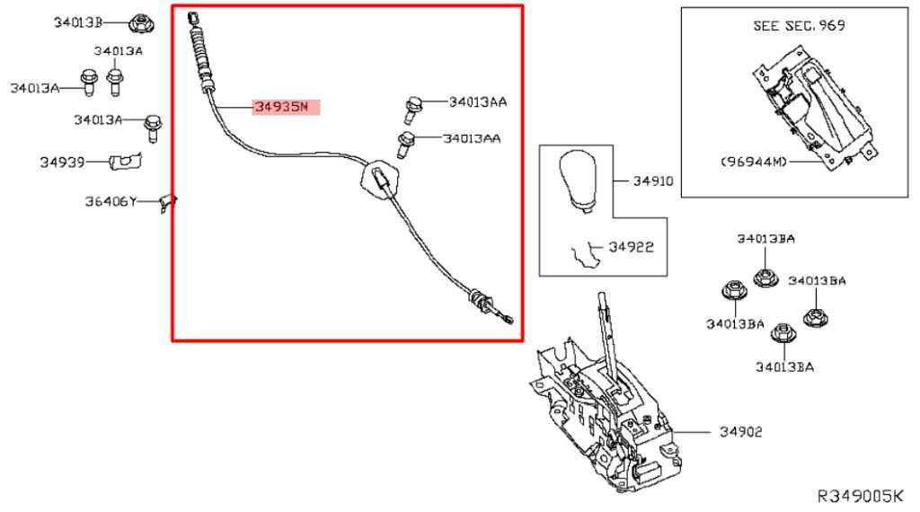 14-20 Infiniti QX60 Automatic Transmission Gear Shift Lever Control Cable *ReaD* - Alshned Auto Parts