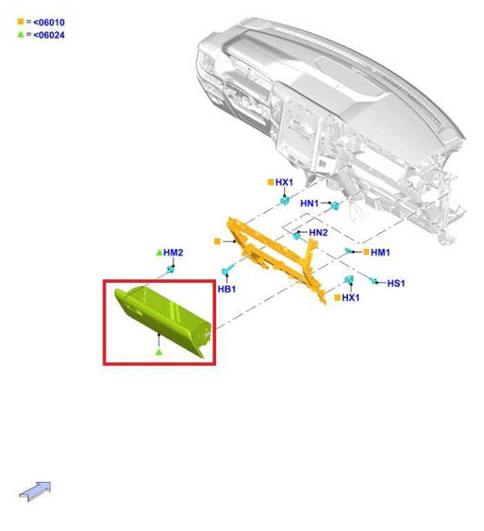 22-24 Ford Expedition MAX XLT Lower Glove Box Storage Compartment ML3B1506036AAW - Alshned Auto Parts