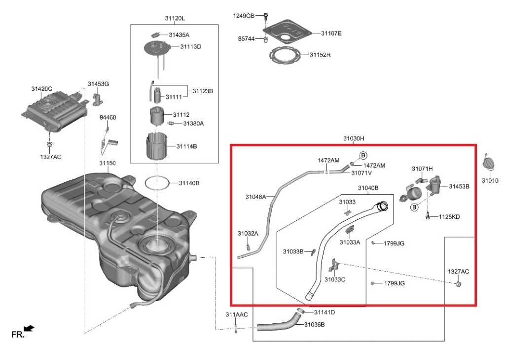 2022-25 Hyundai Tucson SEL 2.5L Fuel Filler Neck Tube Pipe Hose 31030-CW000 OEM - Alshned Auto Parts