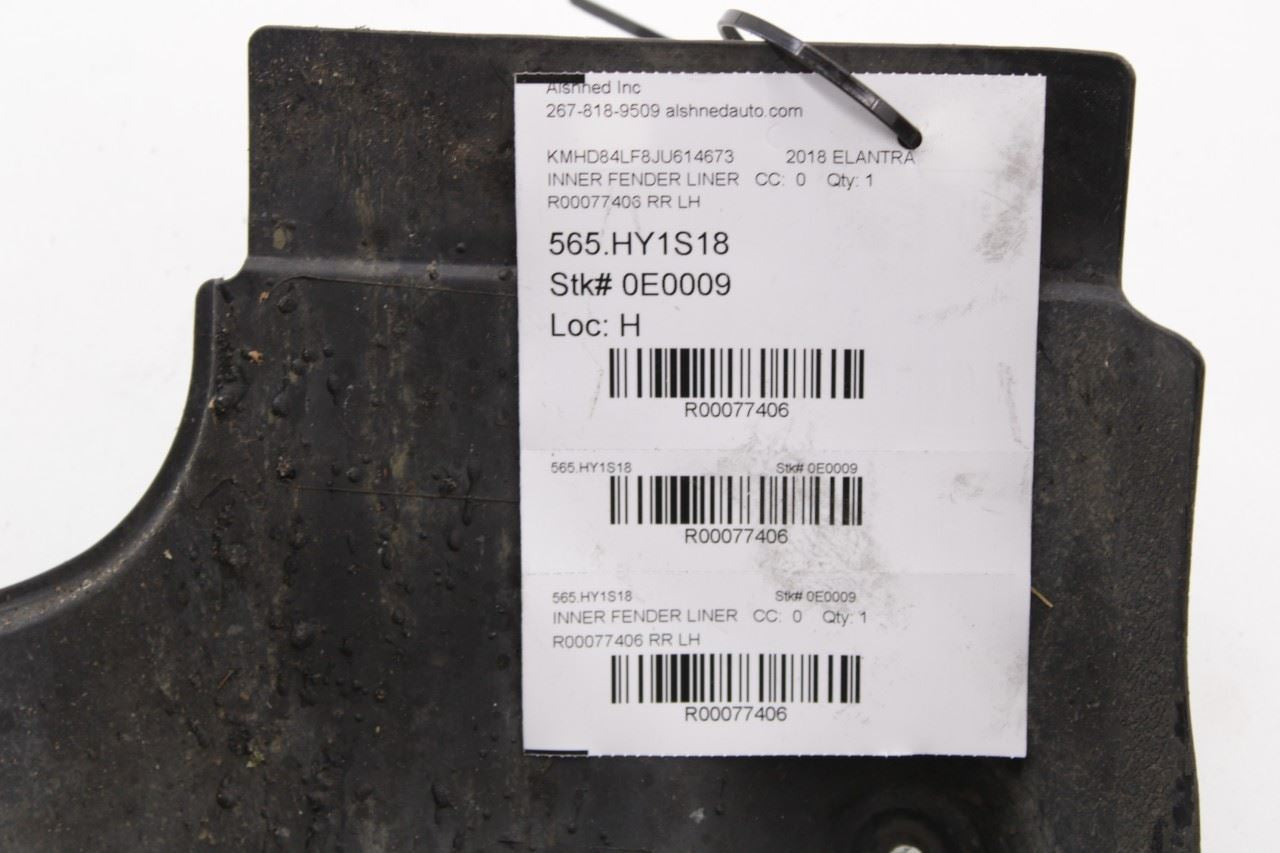 2016-2018 Hyundai Elantra Value Edition Rear Left Wheelhouse Liner Splash Shield - Alshned Auto Parts