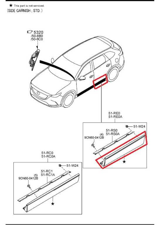 2016-23 Mazda CX-9 Grand Touring Rear Right Door Lower Garnish TK48-51RC1 *ReaD* - Alshned Auto Parts