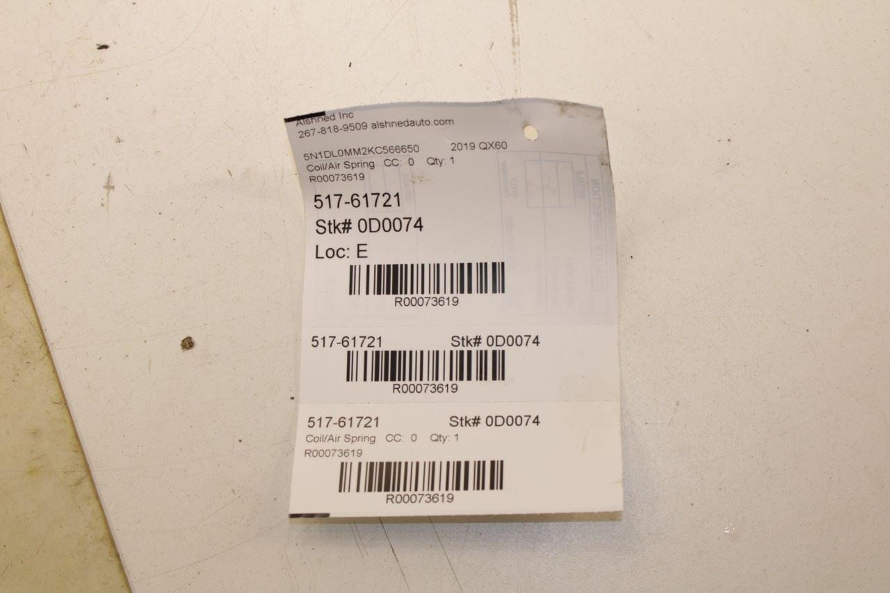 16-20 Infiniti QX60 Pure AWD Rear Suspension Right and Left Side Coil Spring Set - Alshned Auto Parts