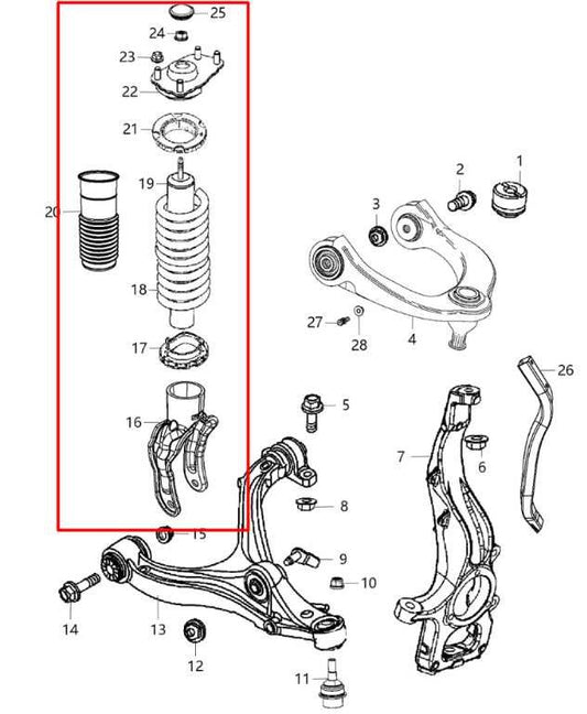11-15 Dodge Durango SXT AWD Front Left Side Shock Strut Absorber 68029501AE OEM - Alshned Auto Parts