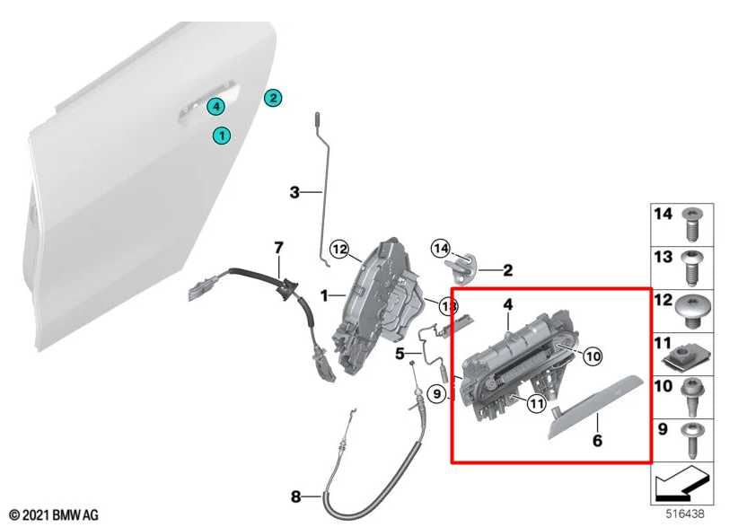 23-25 BMW 430i xDrive Gran Coupe 2.0L Rear Driver Left Side Door Exterior Handle - Alshned Auto Parts