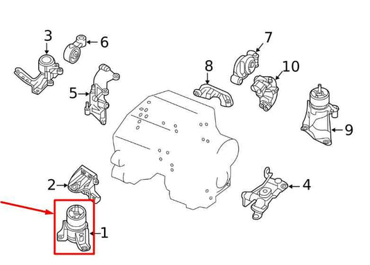 2014-20 Infiniti QX60 Pure 3.5L AWD Front Engine Mount Insulator 11270-3JA0B OEM - Alshned Auto Parts