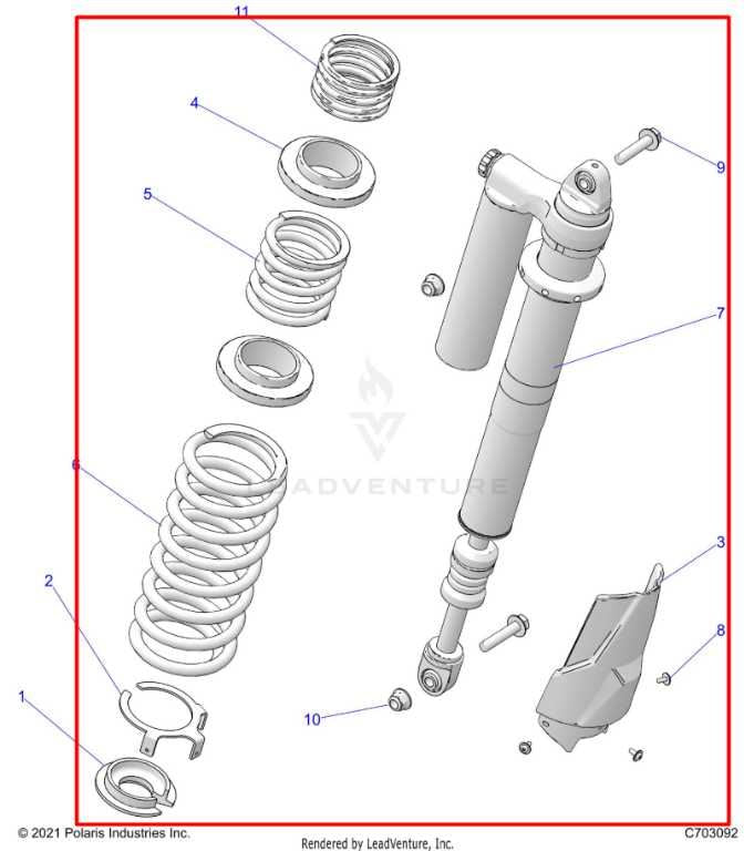 2024-26 Polaris RZR XP 1000 Ultimate Rear Passenger RH Side Shock Strut Absorber - Alshned Auto Parts