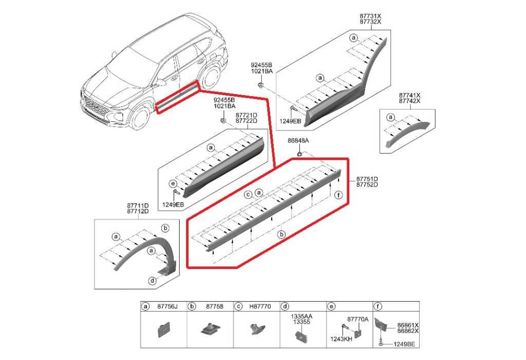 2019-23 Hyundai Santa Fe SEL Right Rocker Skirt Panel Molding 87752-S2000 *ReaD* - Alshned Auto Parts