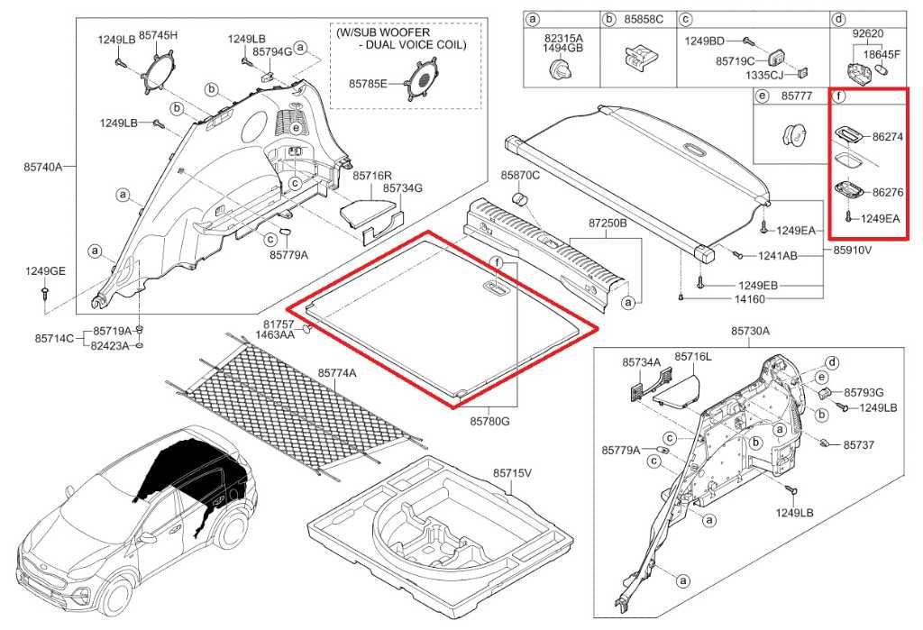 16-22 Kia Sportage Nightfall Rear Trunk Load Floor Trim Cargo Cover 85720D9000WK1