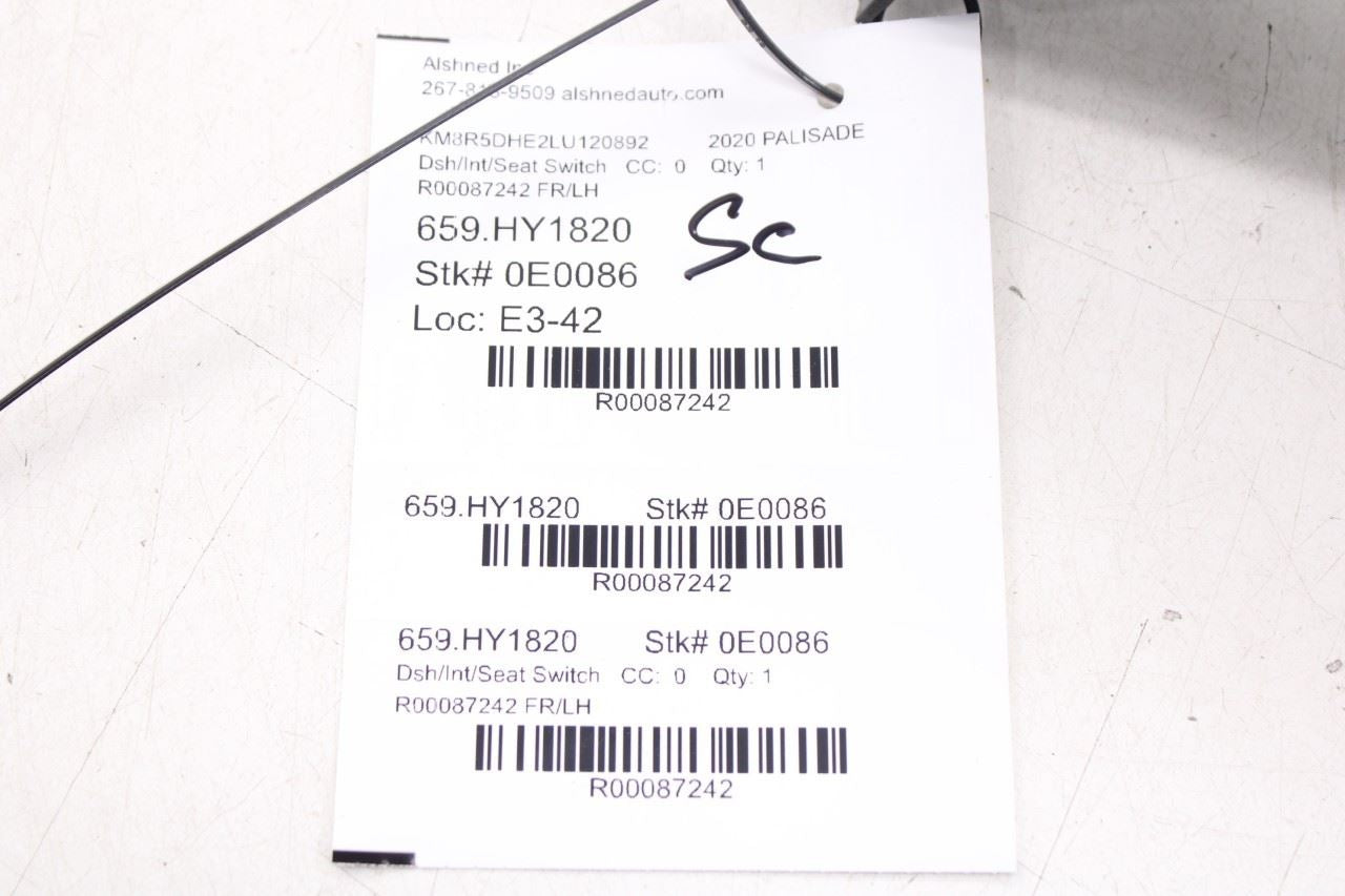 2020-22 Hyundai Palisade Limited AWD Front Left Power Seat Switch 88010S8530NNB - Alshned Auto Parts