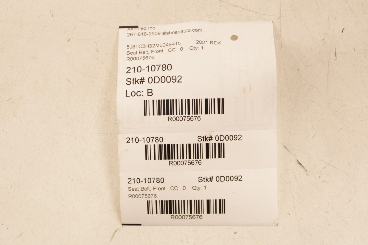 2019-25 Acura RDX SH-AWD 2.0L AWD Front Right and Left Side Seat Belt Buckle Set - Alshned Auto Parts