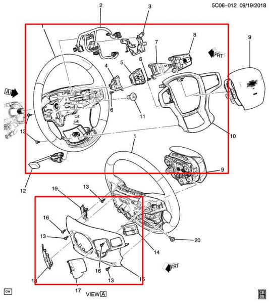 2023-24 Chevrolet Silverado LT-L 2.7L Steering Wheel Leather w/ Control Buttons - Alshned Auto Parts