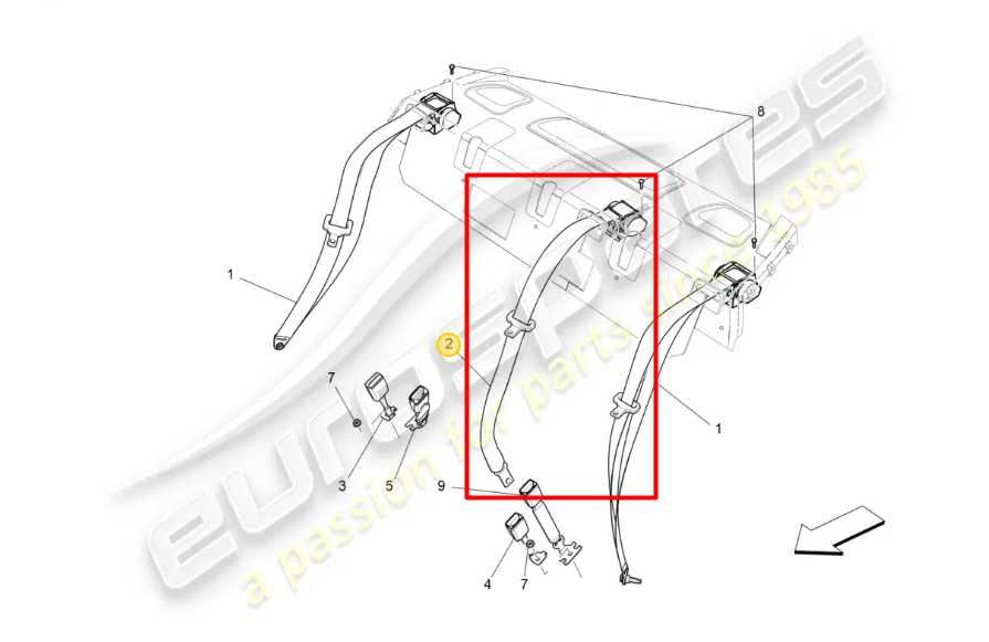 2014-2021 Maserati Ghibli S Q4 3.0L AWD Rear Center 2nd Row Seat Belt Retractor - Alshned Auto Parts