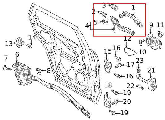 2021-23 Mazda CX-9 Grand Touring Rear Passenger Right Side Door Exterior Handle - Alshned Auto Parts