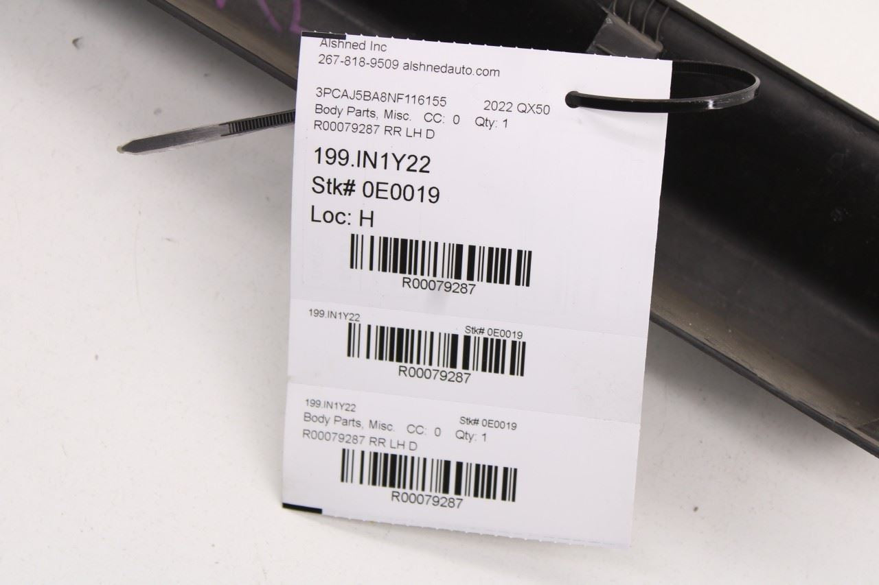 19-25 Infiniti QX50 Luxe Rear Left Side Door Lower Garnish Molding 82871-5NA0A - Alshned Auto Parts