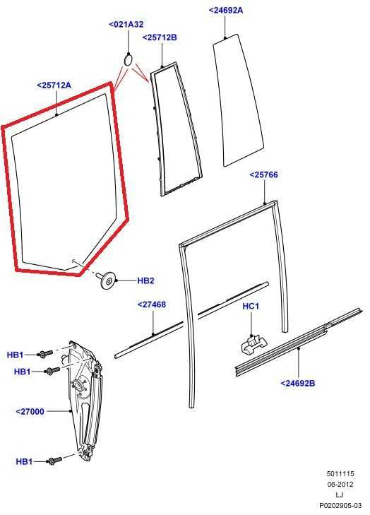 2010-12 Land Rover Range Rover HSE Rear Left Door Window Movable Glass CVB0001311