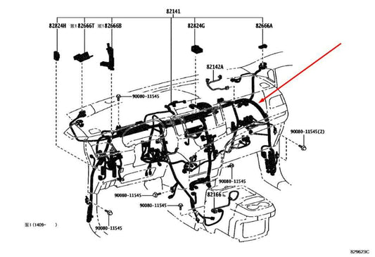 2016-2018 Toyota Sienna LE Dash Instrument Panel Wire Harness 82141-08F91 OEM - Alshned Auto Parts