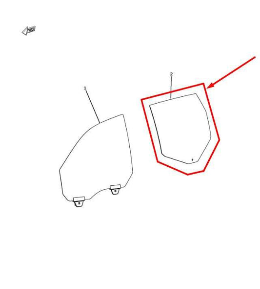 2011-21 Jeep Grand Cherokee Limited Rear Left Side Door Window Glass 68086589AA - Alshned Auto Parts