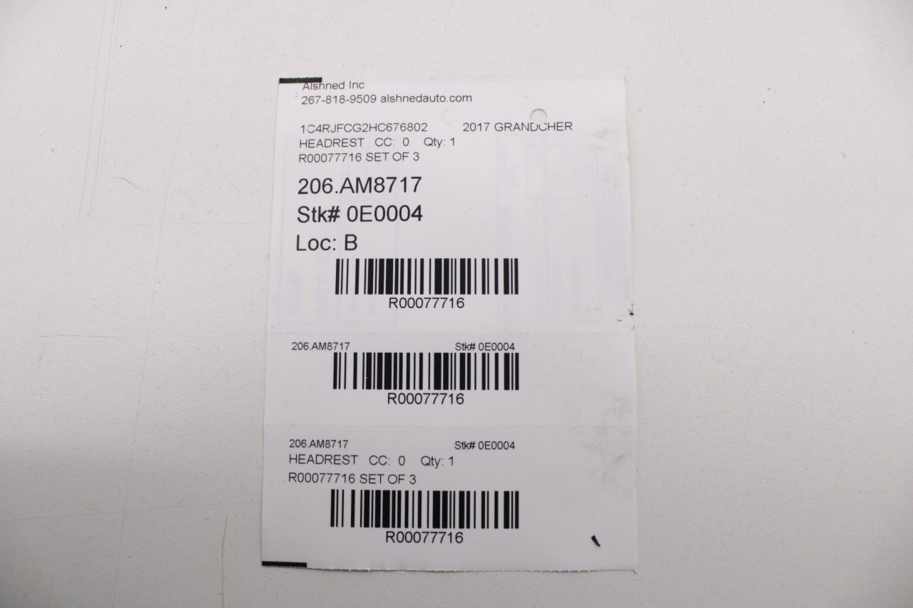 2014-21 Jeep Grand Cherokee Overland Rear RH LH and Center 2nd Row Seat Headrest - Alshned Auto Parts