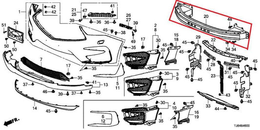 2019-2025 Acura RDX SH-AWD Front Bumper Reinforcement Impact Bar 71130-TJB-A01 - Alshned Auto Parts