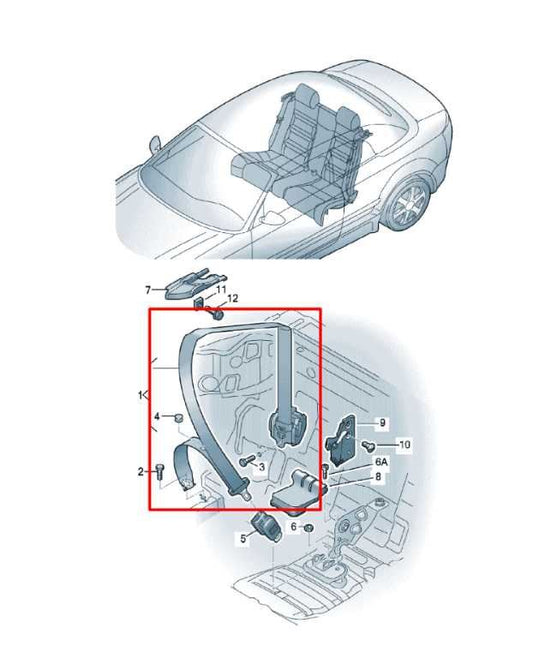 2012-2018 Audi A7 Premium 3.0L AWD Rear Right Side 2nd Row Seat Belt Retractor - Alshned Auto Parts