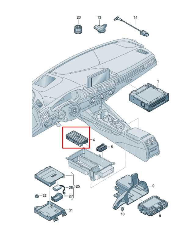 2018-25 Audi S5 Premium Center Console Storage Tray w/ Wireless Charging Module - Alshned Auto Parts
