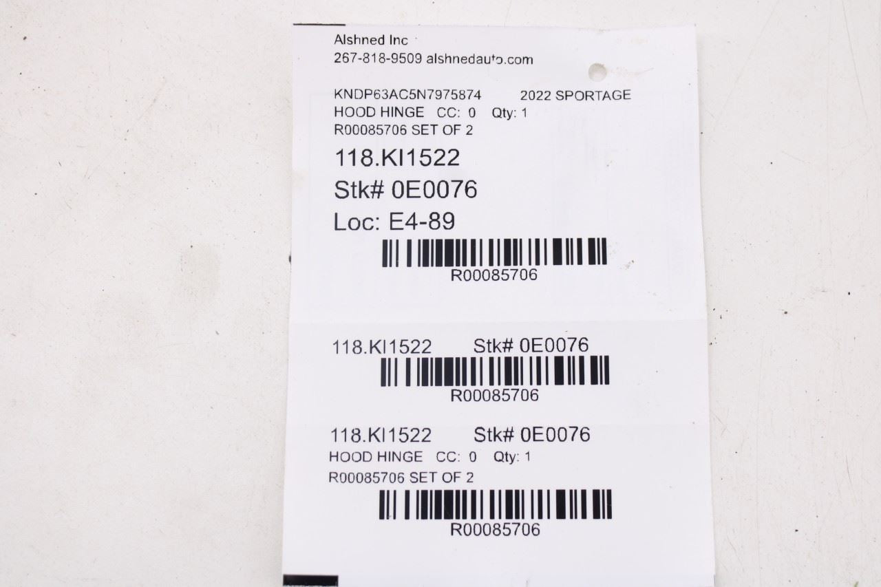2016-2022 KIA Sportage Nightfall Front Right and Left Driver Side Hood Hinge Set23