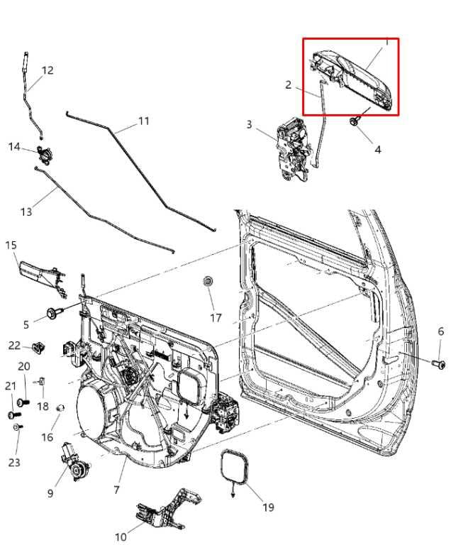 15-20 Ram 1500 Rebel 5.7L Rear Driver Left Side Door Exterior Handle 1GH19LAUAD1