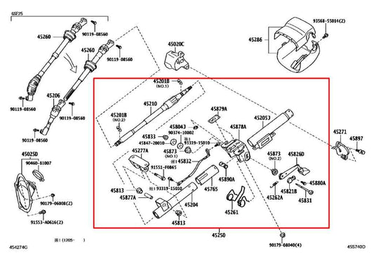 2010-2013 Lexus IS250 2.5L AWD Steering Column Assembly 45250-53032 OEM - Alshned Auto Parts