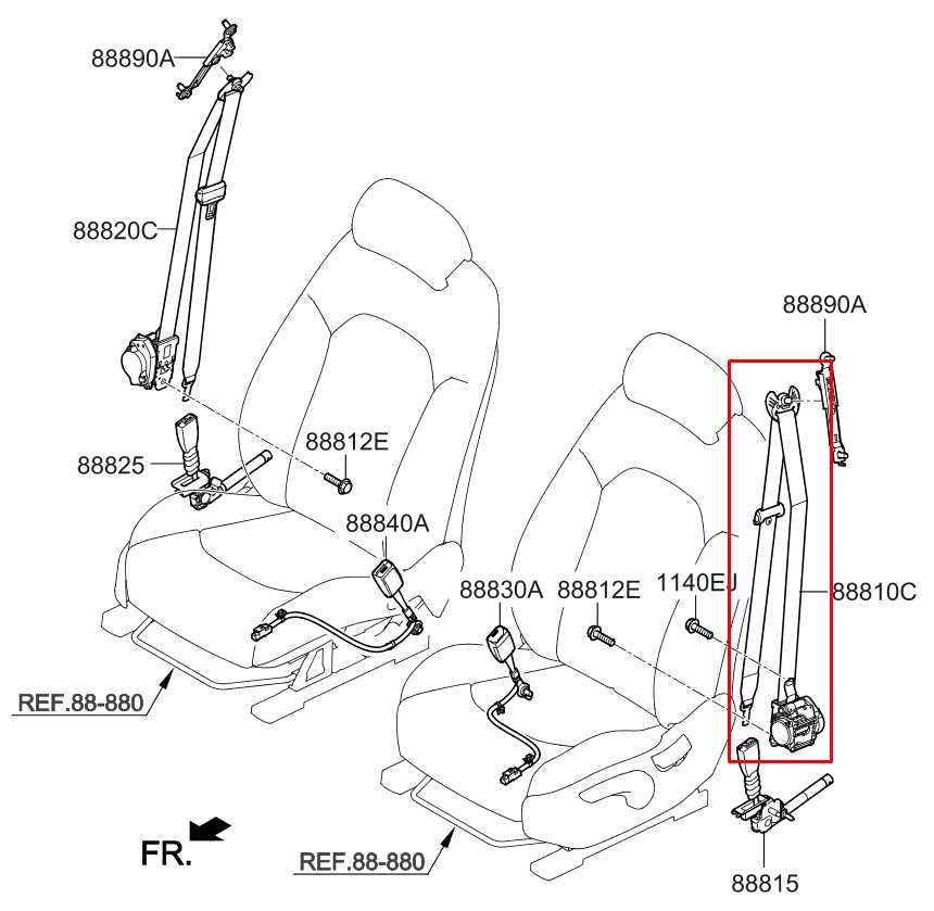 16-22 Kia Sportage Nightfall 2.4L FWD Front Driver Left Side Seat Belt Retractor1